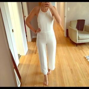 Zara white silky jumpsuit